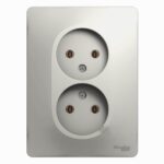 Schneider electric GLOSSA РОЗЕТКА двойная без заземления,16А, в сборе, ПЕРЛАМУТРОВЫЙ
