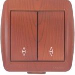Lezard NATA выключатель 2 кл. проходной Вишня