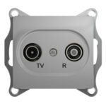 Schneider electric GLOSSA TV-R РОЗЕТКА проходная 4DB, АЛЮМИНИЙ