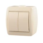 Lezard NATA выключатель 2 кл. крем