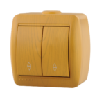 Lezard NATA выключатель 2 кл. проходной Ольха