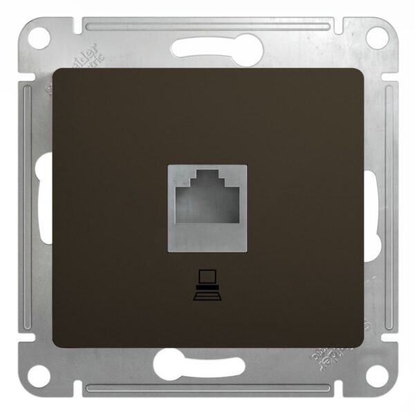 Schneider electric GLOSSA РОЗЕТКА компьютерная RJ45 кат.5E, механизм, ШОКОЛАД