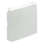 Efapel  Лицевая панель для розетки 2к+З с защитной крышкой, лёд