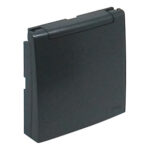 Efapel  Лицевая панель для розетки 2к+З с защитной крышкой, серая