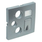 Efapel Лицевая панель для мультимедийных розеток R-TV-SAT-RJ45/R-TV-SAT-RJ45-SC, алюминий