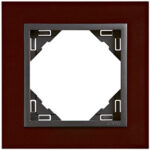 Efapel  Одиночная рамка, темно красный/серый
