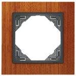 Efapel  Одиночная рамка, красное дерево/серый