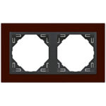 Efapel  Двойная рамка, темно красный/серый