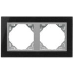 Efapel  Двойная рамка, натуральный гранит/алюминий