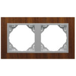 Efapel  Двойная рамка, орех/алюминий