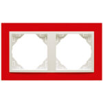 Efapel Двойная рамка, красный/лёд