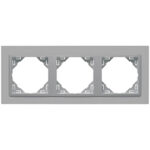 Efapel 3-х местная рамка, алюминий/алюминий