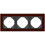 Efapel  3-х местная рамка, темно красный/серый