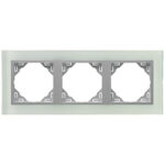 Efapel  3-х местная рамка, стекло/алюминий