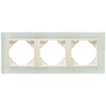 Efapel  3-х местная рамка, стекло/жемчуг