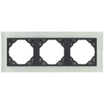 Efapel  3-х местная рамка, стекло/серый