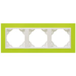 Efapel  3-х местная рамка, зеленый/лед