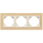 Efapel  3-х местная рамка, бук/жемчуг