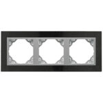 Efapel  3-х местная рамка, натуральный гранит/алюминий