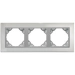 Efapel 3-х местная рамка, сталь/алюминий