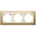 Efapel  3-х местная рамка, золото/жемчуг