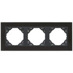 Efapel 3-х местная рамка, натуральный гранит/серый