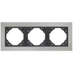 Efapel 90930 TRS 3-х местная рамка, хром/серый