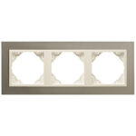 Efapel  3-х местная рамка, титан/жемчуг