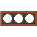 Efapel  3-х местная рамка, темно оранжевый/серый