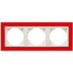 Efapel  3-х местная рамка, красный/лёд