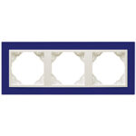 Efapel  3-х местная рамка, синий/лёд