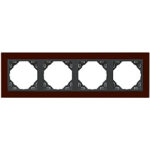 Efapel 4-х местная рамка, темно красный/серый