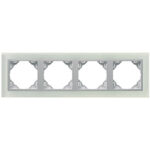 Efapel  4-х местная рамка, стекло/алюминий