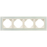 Efapel  4-х местная рамка, стекло/жемчуг