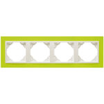 Efapel  4-х местная рамка, зеленый/лед