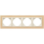 Efapel  4-х местная рамка, бук/жемчуг