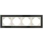 Efapel  4-х местная рамка, красное дерево/серый