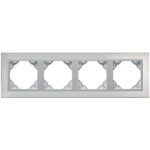 Efapel 4-х местная рамка, сталь/алюминий