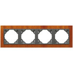 Efapel  4-х местная рамка, красное дерево/серый