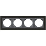 Efapel  4-х местная рамка, никель/серый