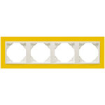 Efapel  4-х местная рамка, желтый/лед