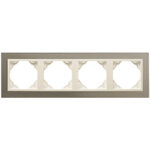 Efapel  4-х местная рамка, титан/жемчуг