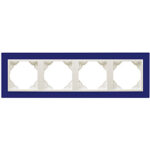 Efapel  4-х местная рамка, синий/лёд