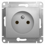 Schneider electric GLOSSA РОЗЕТКА без заземления, АЛЮМИНИЙ