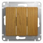 Schneider electric GLOSSA 3-клавишный ВЫКЛЮЧАТЕЛЬ, сх.3, ДЕРЕВО ДУБ