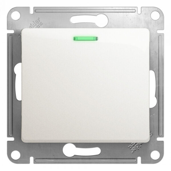 Schneider electric GLOSSA 1-клавишный ВЫКЛЮЧАТЕЛЬ с подсв. сх.1а, 10АХ, механизм, ПЕРЛАМУТРОВЫЙ
