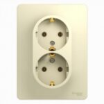 Schneider GLOSSA розетка 2-я с/з крем в сборе