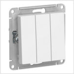 Выключатель 3-клавишный, сх.1+1+1, 10АХ, механизм, Белый AtlasDesign