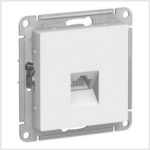 Розетка компьютерная RJ45, механизм, Белый AtlasDesign