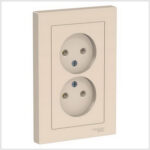 Systeme (Schneider) Electric ATLASDESIGN Розетка двойная без заземления,16А, в сборе, Бежевый